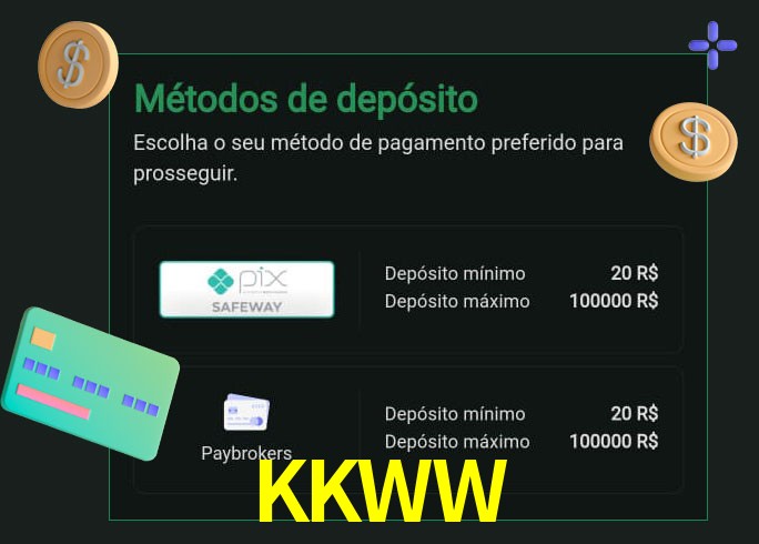 O cassino KKWW oferece uma grande variedade de métodos de pagamento